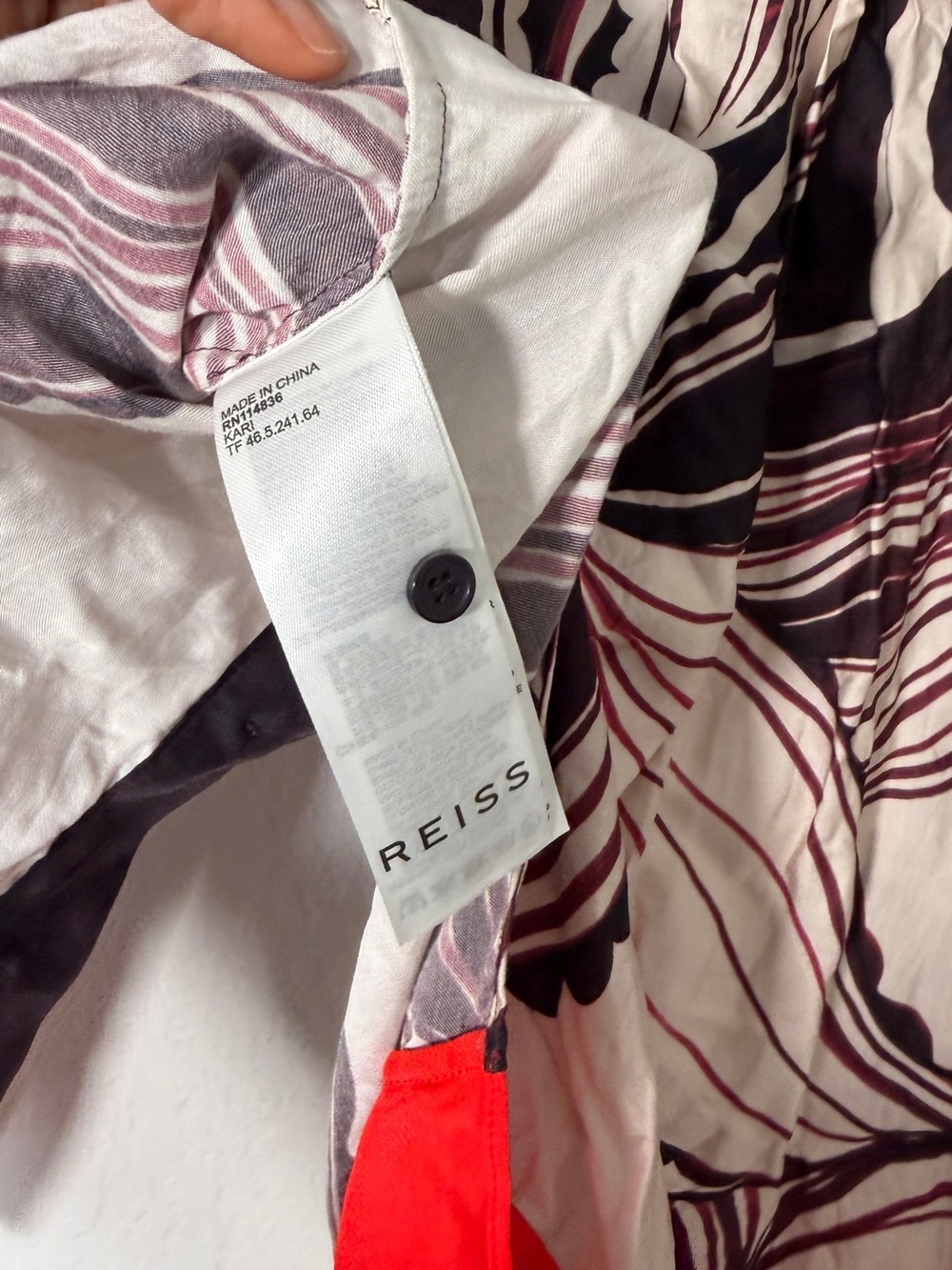Reiss Kari Printed High-Low Button Down Shirt - Picture 8 of 10
